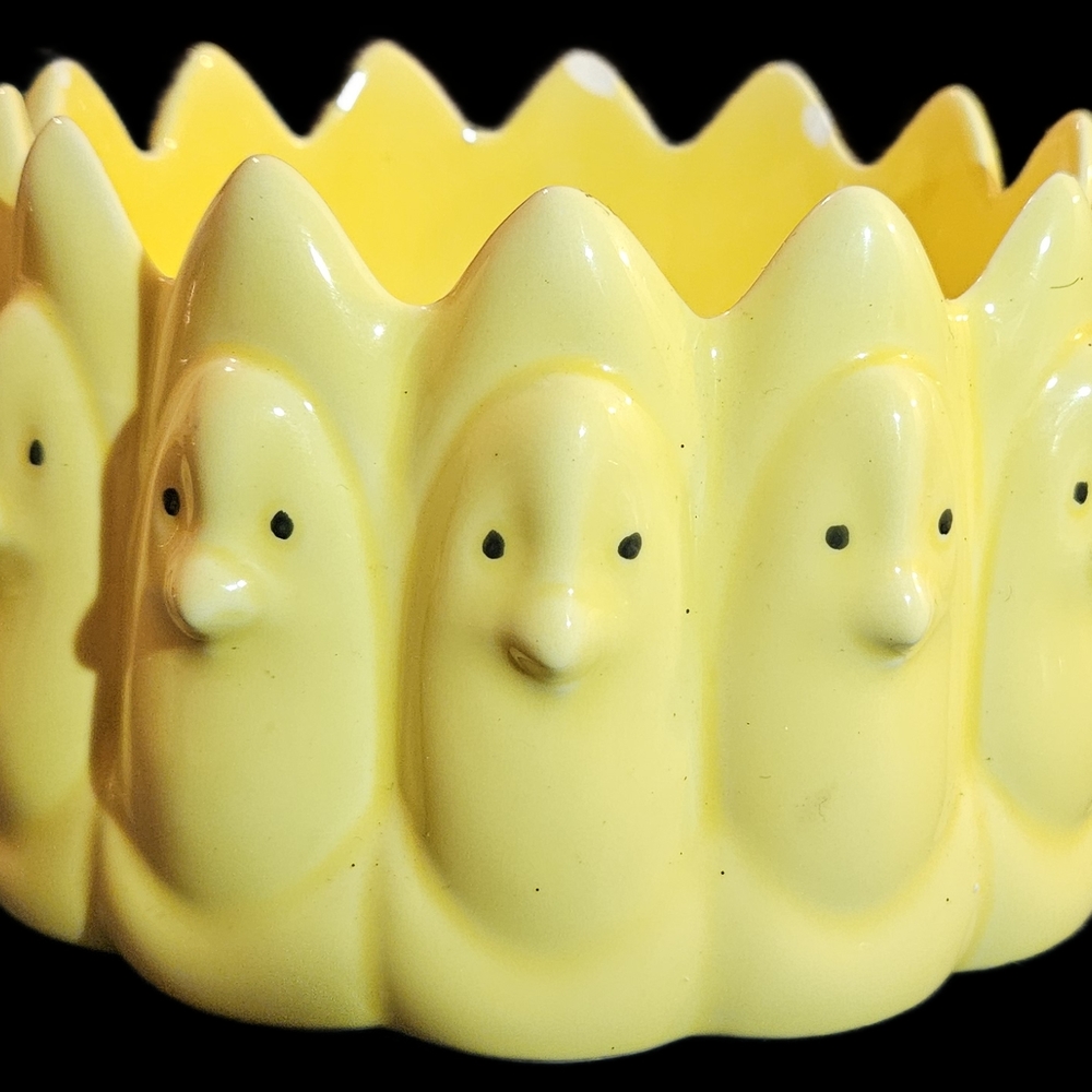 Yellow Chick Ceramic Bowl.  Could Be Used As A Planter